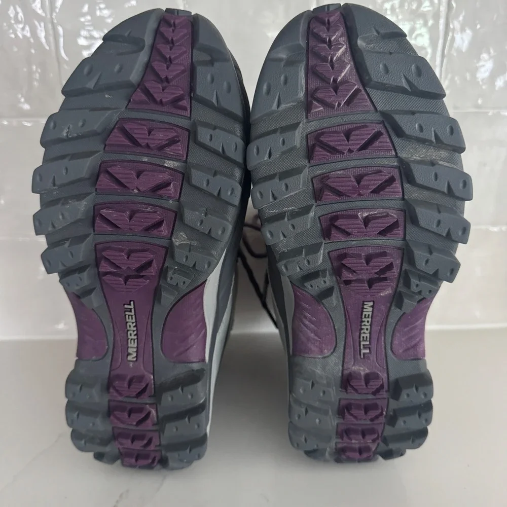 Merrell Whiteout 8 Waterproof Winter Boots Womens 7 Grey Purple 400g Insulated